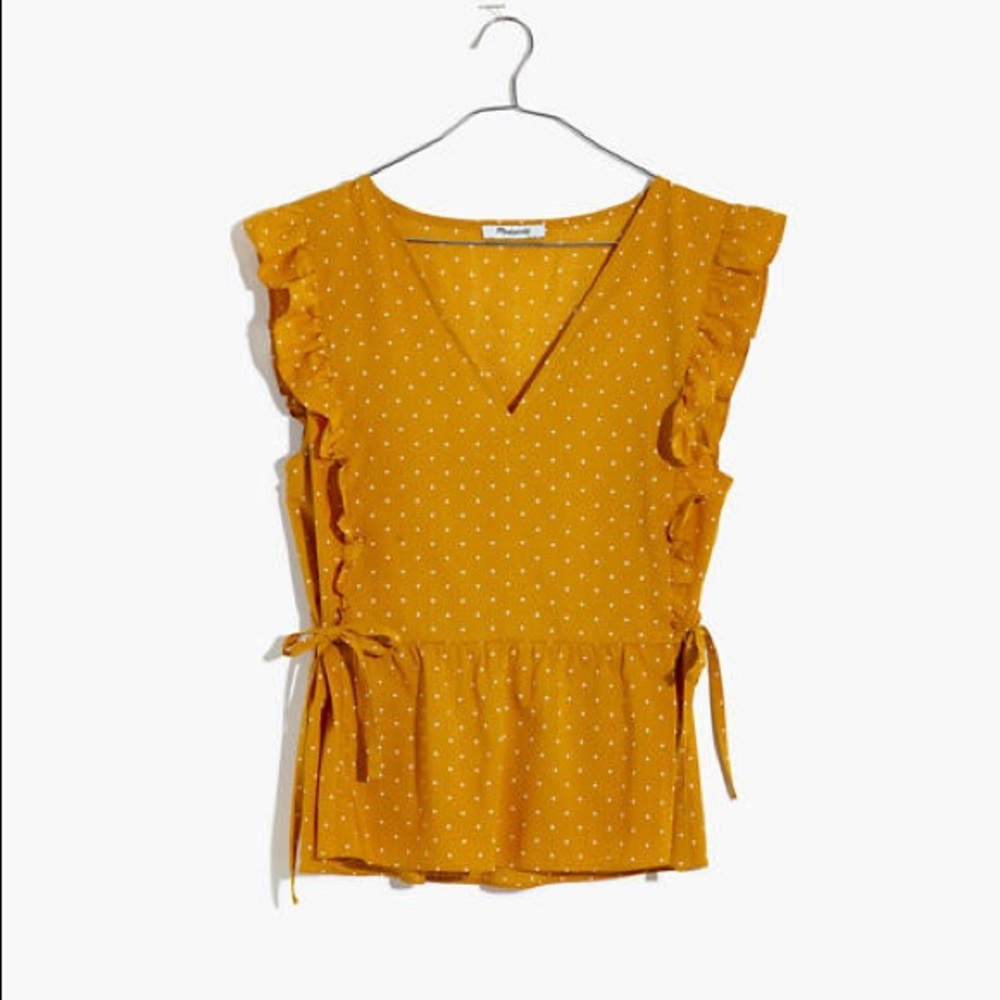 Madewell Peplum Top in Polka Dot